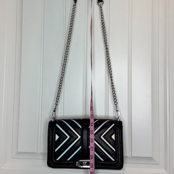 REBECCA MINKOFF Black Iridescent Leather Handbag - Picture 5 of 13
